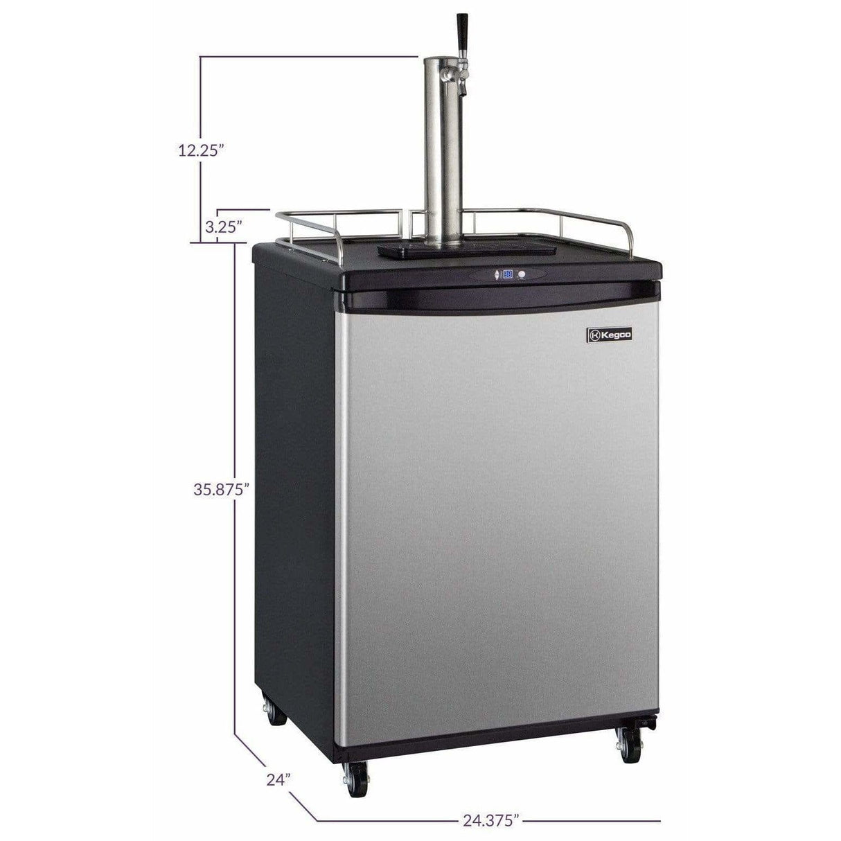 Kegco 24" Wide Cold Brew Coffee Single Tap Stainless Steel Kegerator ICZ163S-1 Coffee Dispensers ICZ163S-1NK Wine Coolers Empire