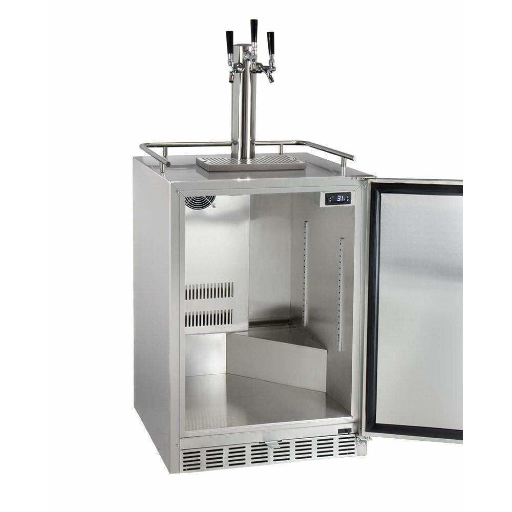 Kegco 24" Wide Cold Brew Coffee Triple Tap All Stainless Steel Outdoor Built-In Right Hinge Kegerator ICHK38SSU-3 Coffee Dispensers ICHK38SSU-3 Wine Coolers Empire