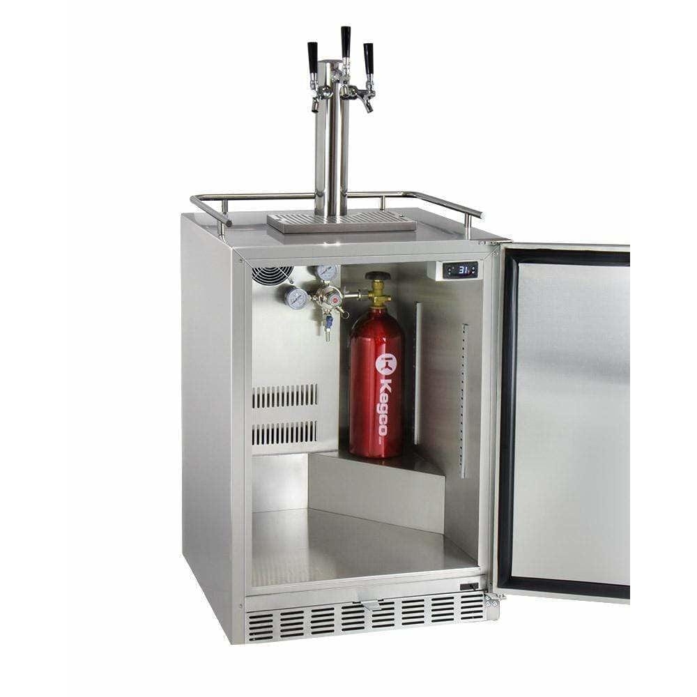 Kegco 24" Wide Cold Brew Coffee Triple Tap All Stainless Steel Outdoor Built-In Right Hinge Kegerator ICHK38SSU-3 Coffee Dispensers ICHK38SSU-3 Wine Coolers Empire