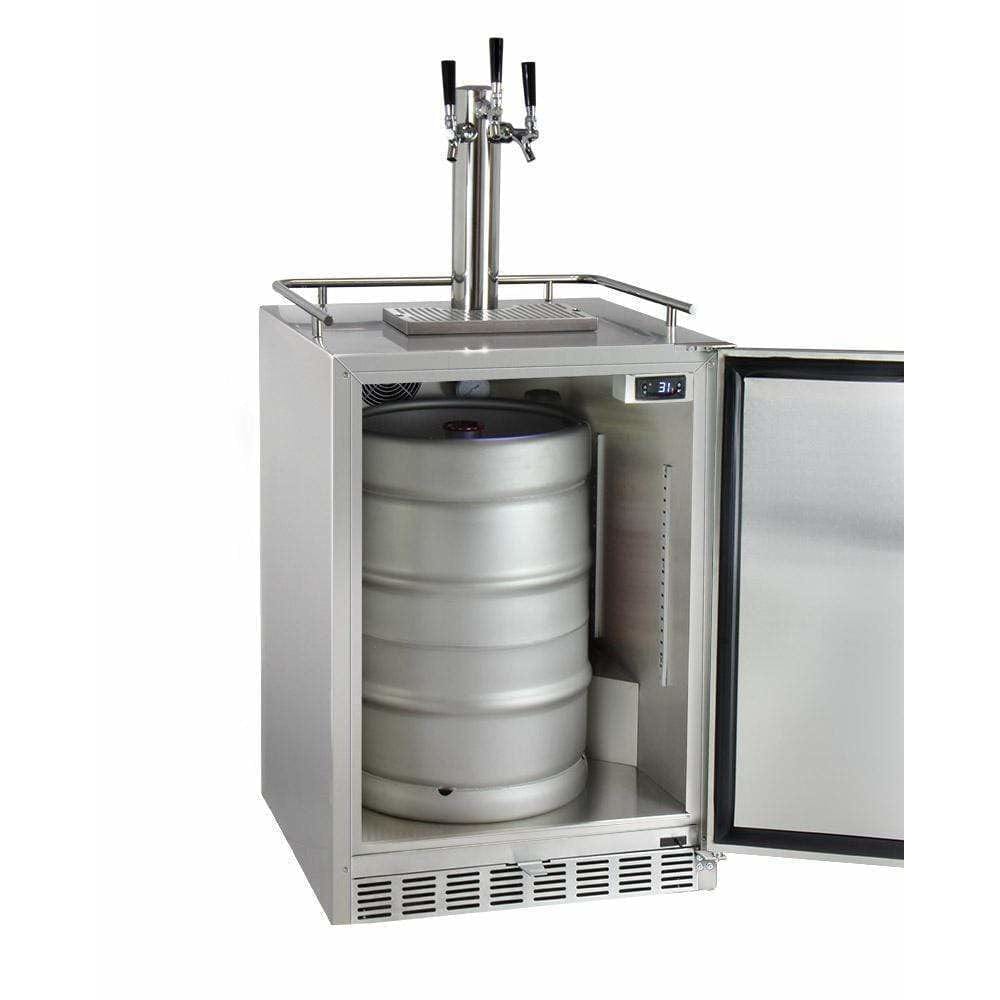 Kegco 24" Wide Cold Brew Coffee Triple Tap All Stainless Steel Outdoor Built-In Right Hinge Kegerator ICHK38SSU-3 Coffee Dispensers ICHK38SSU-3 Wine Coolers Empire