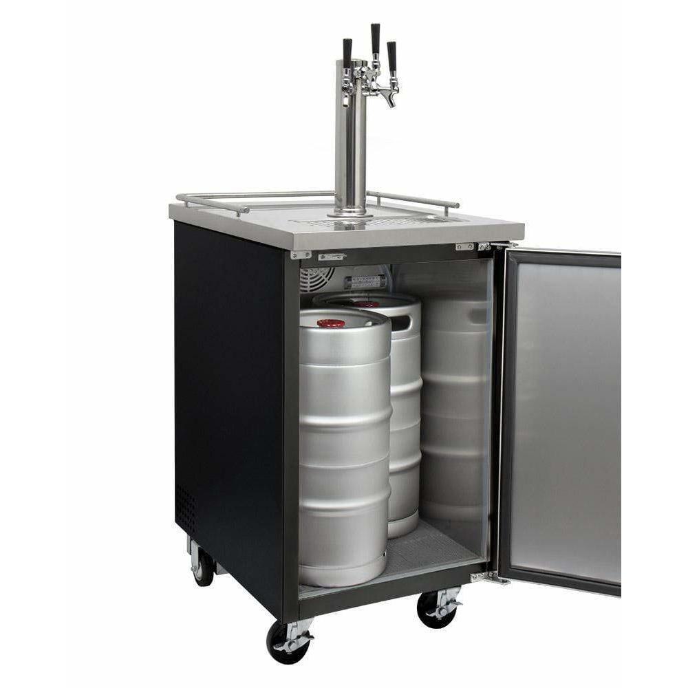 Kegco 24" Wide Cold Brew Coffee Triple Tap Black Kegerator ICXCK-1B-3 Coffee Dispensers ICXCK-1B-3 Wine Coolers Empire