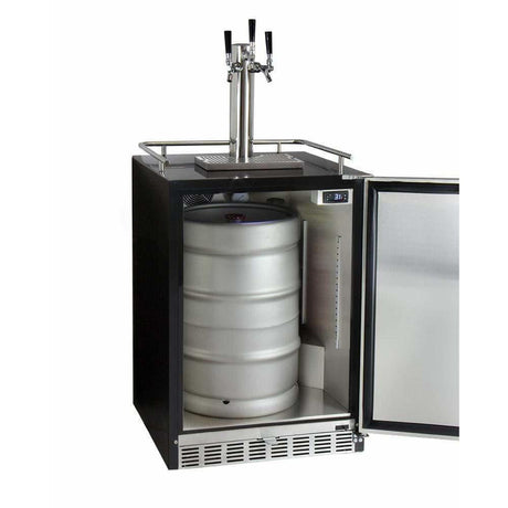 Kegco 24" Wide Cold Brew Coffee Triple Tap Stainless Steel Built-In Right Hinge Kegerator ICHK38BSU-3 Coffee Dispensers ICHK38BSU-3 Wine Coolers Empire