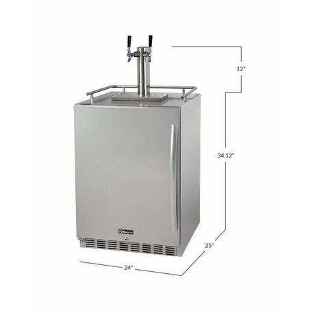 Kegco 24" Wide Dual Tap All Stainless Steel Outdoor Built-In Left Hinge with Kit Kegerator HK38SSU-L-2 Kegerators HK38SSU-L-2 Wine Coolers Empire