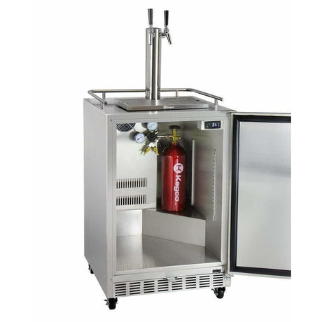 Kegco 24" Wide Dual Tap All Stainless Steel Outdoor Right Hinge with Kit Kegerator HK38SSC-2 Kegerators HK38SSC-2 Wine Coolers Empire