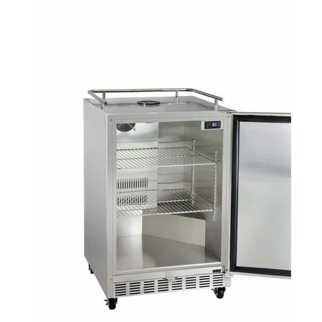 Kegco 24" Wide Dual Tap All Stainless Steel Outdoor Right Hinge with Kit Kegerator HK38SSC-2 Kegerators HK38SSC-2 Wine Coolers Empire