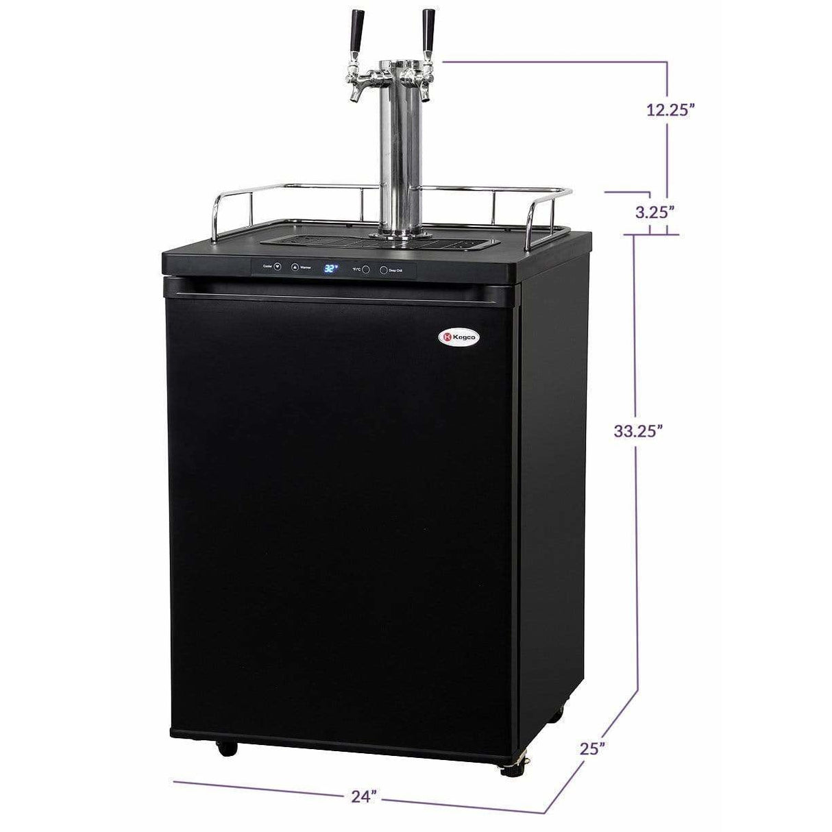 Kegco 24" Wide Dual Tap Black Digital Kegerator K309B-2 Kegerators K309B-2NK Wine Coolers Empire