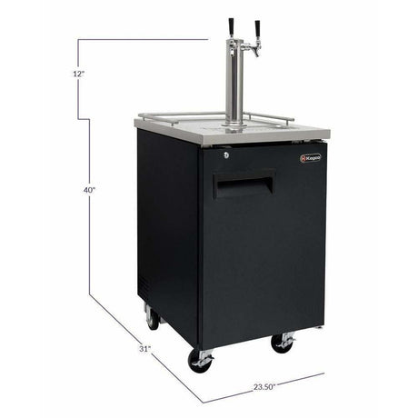 Kegco 24" Wide Dual Tap Black Home Brew Kegerator HBK1XB-2 Kegerators HBK1XB-2 Wine Coolers Empire