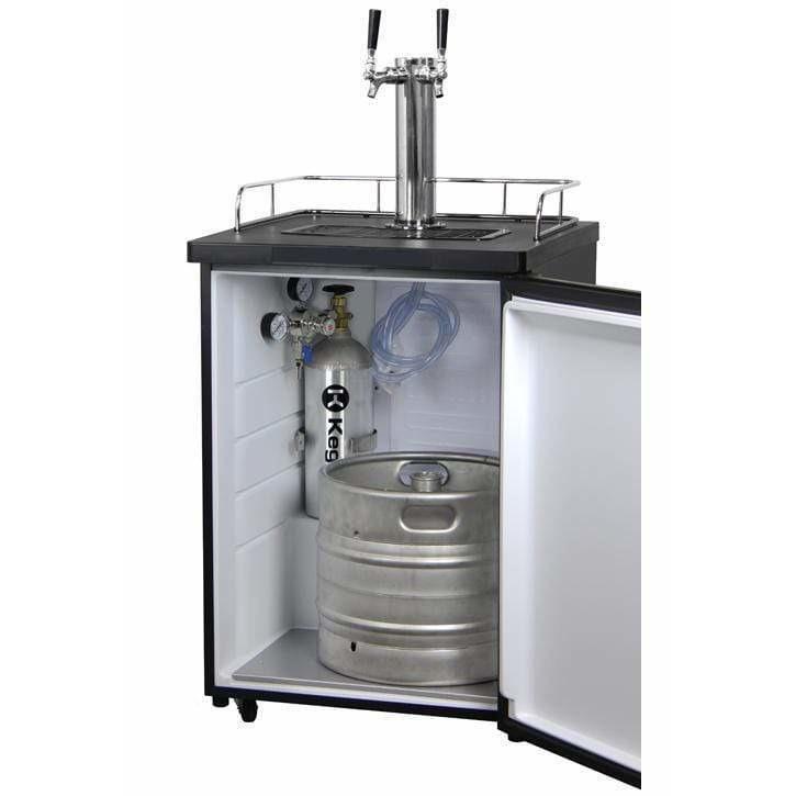 Kegco 24" Wide Dual Tap Black  Home Brew Kegerator HBK209B-2 Kegerators HBK209B-2NK Wine Coolers Empire