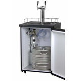 Kegco 24" Wide Dual Tap Black  Home Brew Kegerator HBK209B-2 Kegerators HBK209B-2NK Wine Coolers Empire