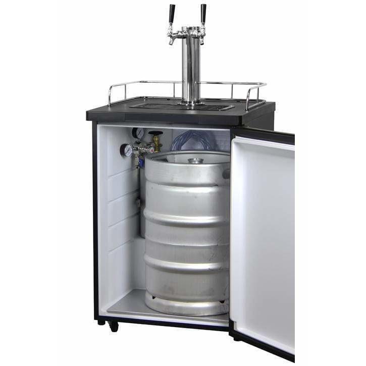 Kegco 24" Wide Dual Tap Black  Home Brew Kegerator HBK209B-2 Kegerators HBK209B-2NK Wine Coolers Empire