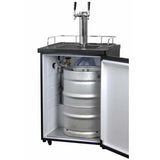 Kegco 24" Wide Dual Tap Black  Home Brew Kegerator HBK209B-2 Kegerators HBK209B-2NK Wine Coolers Empire