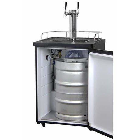 Kegco 24" Wide Dual Tap Black  Home Brew Kegerator HBK209B-2 Kegerators HBK209B-2NK Wine Coolers Empire