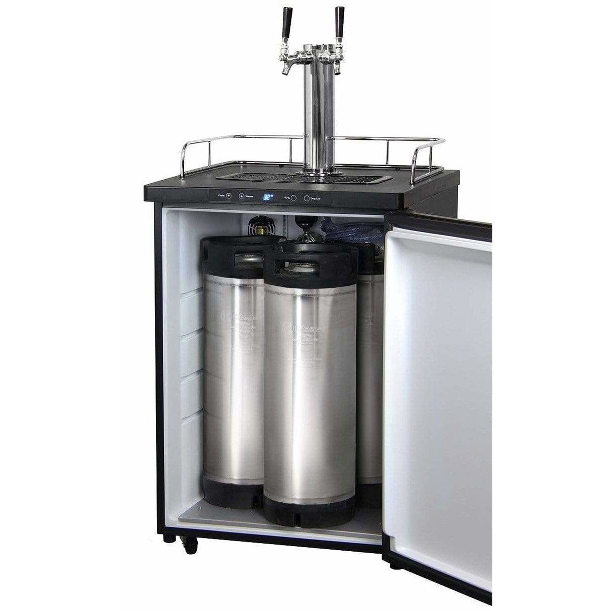 Kegco 24" Wide Dual Tap Black Home Brew Kegerator HBK309B-2 Kegerators HBK309B-2NK Wine Coolers Empire