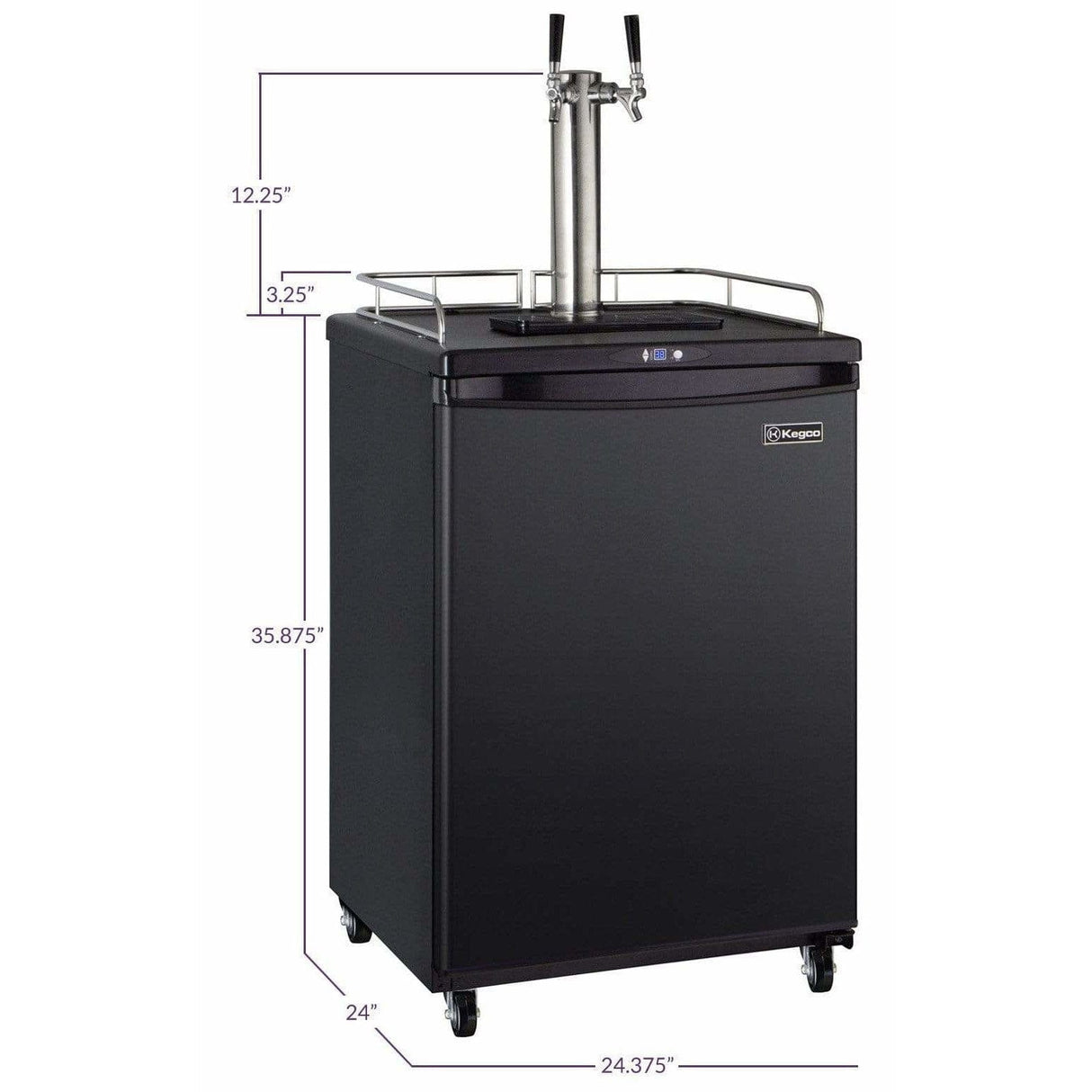 Kegco  24" Wide Dual Tap Black Kegerator Z163B-2 Kegerators Z163B-2NK Wine Coolers Empire