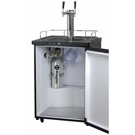 Kegco 24" Wide Dual Tap Black Stainless Steel Digital  Kegerator K309X-2 Kegerators K309X-2NK Wine Coolers Empire