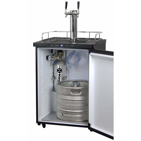 Kegco 24" Wide Dual Tap Black Stainless Steel Digital  Kegerator K309X-2 Kegerators K309X-2NK Wine Coolers Empire