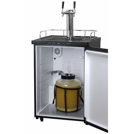 Kegco 24" Wide Dual Tap Black Stainless Steel Digital  Kegerator K309X-2 Kegerators K309X-2NK Wine Coolers Empire