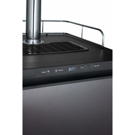 Kegco 24" Wide Dual Tap Black Stainless Steel Digital  Kegerator K309X-2 Kegerators K309X-2NK Wine Coolers Empire