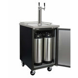 Kegco 24" Wide Dual Tap Black with Kegs Home Brew Kegerator HBK1XB-2K Kegerators HBK1XB-2K Wine Coolers Empire