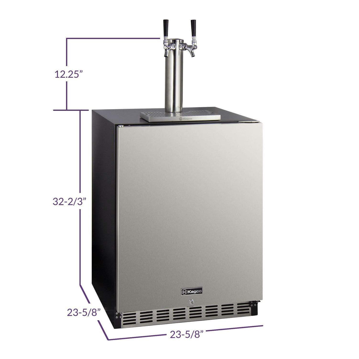 Kegco 24" Wide Dual Tap Stainless Steel Built-In Left Hinge ADA with Kit Kegerator HK48BSA-L-2 Kegerators HK48BSA-L-2 Wine Coolers Empire