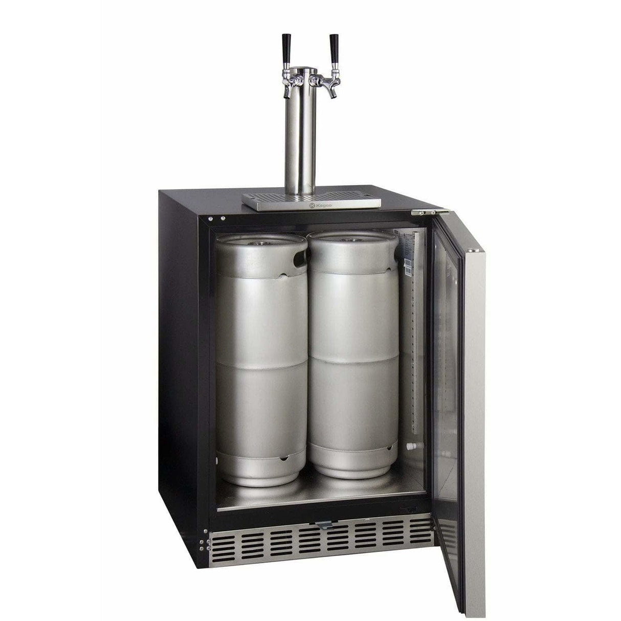 Kegco 24" Wide Dual Tap Stainless Steel Built-In Left Hinge ADA with Kit Kegerator HK48BSA-L-2 Kegerators HK48BSA-L-2 Wine Coolers Empire