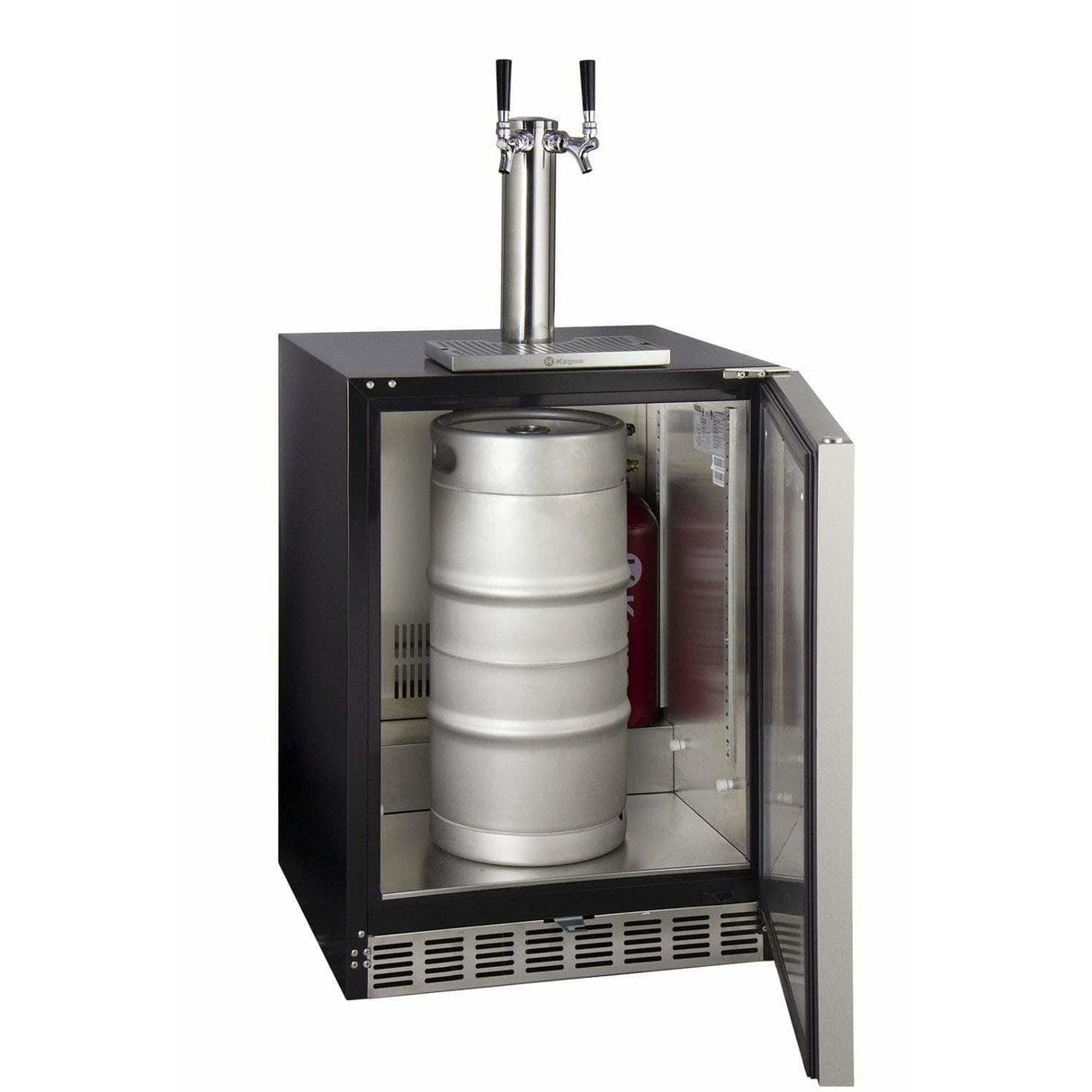 Kegco 24" Wide Dual Tap Stainless Steel Built-In Left Hinge ADA with Kit Kegerator HK48BSA-L-2 Kegerators HK48BSA-L-2 Wine Coolers Empire