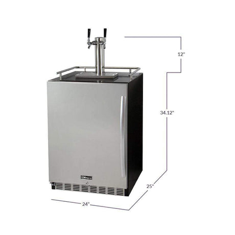 Kegco 24" Wide Dual Tap Stainless Steel Built-In Left Hinge with Kit Kegerator HK38BSU-L-2 Kegerators HK38BSU-L-2 Wine Coolers Empire