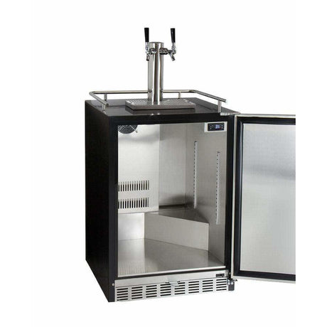 Kegco 24" Wide Dual Tap Stainless Steel Built-In Right Hinge with Kit Kegerator HK38BSU-2 Kegerators HK38BSU-2 Wine Coolers Empire