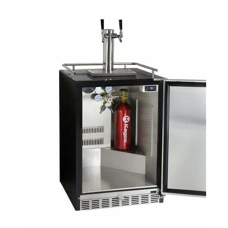 Kegco 24" Wide Dual Tap Stainless Steel Built-In Right Hinge with Kit Kegerator HK38BSU-2 Kegerators HK38BSU-2 Wine Coolers Empire