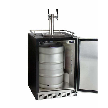Kegco 24" Wide Dual Tap Stainless Steel Built-In Right Hinge with Kit Kegerator HK38BSU-2 Kegerators HK38BSU-2 Wine Coolers Empire