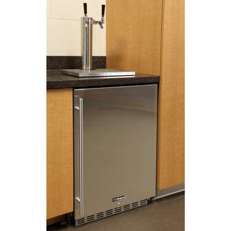 Kegco 24" Wide Dual Tap Stainless Steel Built-In Right Hinge with Kit Kegerator HK38BSU-2 Kegerators HK38BSU-2 Wine Coolers Empire