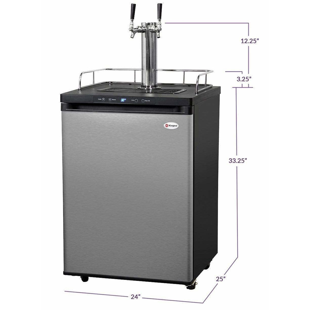 Kegco 24" Wide Dual Tap Stainless Steel Digital Kegerator K309SS-2 Kegerators K309SS-2NK Wine Coolers Empire