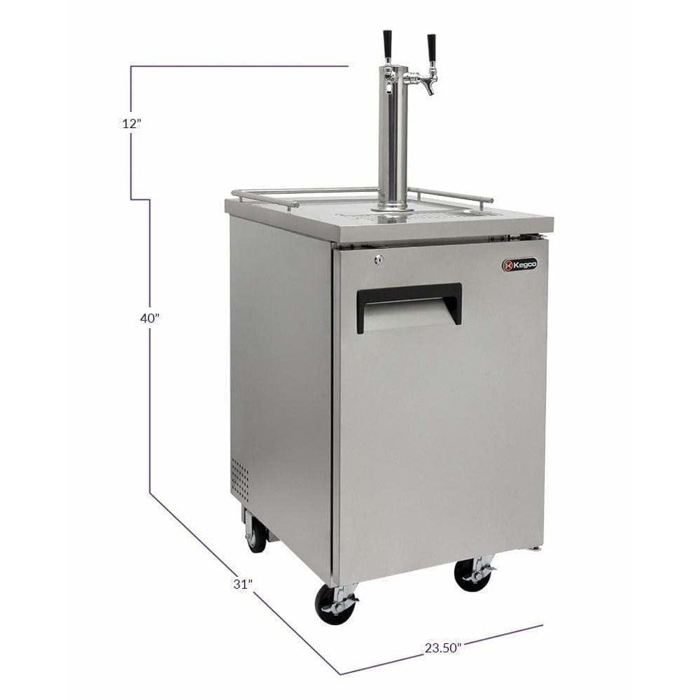 Kegco 24" Wide Dual Tap Stainless Steel Home Brew Kegerator HBK1XS-2K Kegerators HBK1XS-2K Wine Coolers Empire