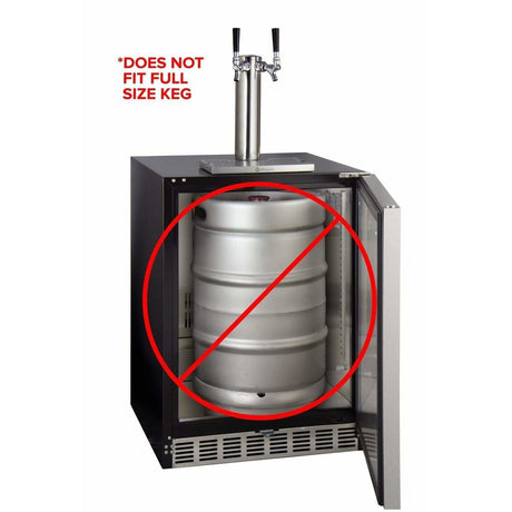 Kegco 24" Wide Dual Tap Stainless Steel Right Hinge Built-in ADA with Kit Kegerator HK48BSA-2 Kegerators HK48BSA-2 Wine Coolers Empire