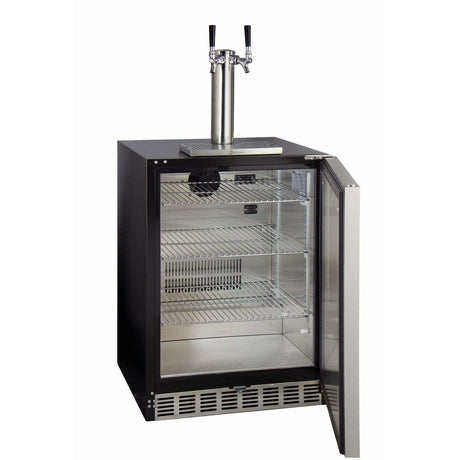 Kegco 24" Wide Dual Tap Stainless Steel Right Hinge Built-in ADA with Kit Kegerator HK48BSA-2 Kegerators HK48BSA-2 Wine Coolers Empire