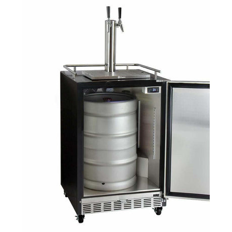 Kegco 24" Wide Dual Tap Stainless Steel Right Hinge Built-In with Kit Kegerator HK38BSC-2 Kegerators HK38BSC-2 Wine Coolers Empire