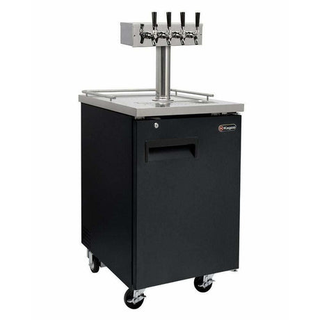 Kegco 24" Wide Four Tap Black Home Brew Kegerator HBK1XB-4 Kegerators HBK1XB-4 Wine Coolers Empire