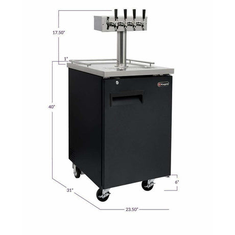 Kegco 24" Wide Four Tap Black Home Brew Kegerator HBK1XB-4 Kegerators HBK1XB-4 Wine Coolers Empire