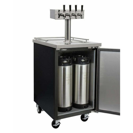 Kegco 24" Wide Four Tap Black Home Brew Kegerator HBK1XB-4 Kegerators HBK1XB-4 Wine Coolers Empire