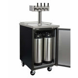 Kegco 24" Wide Four Tap Black with Kegs Home Brew Kegerator HBK1XB-4K Kegerators HBK1XB-4K Wine Coolers Empire