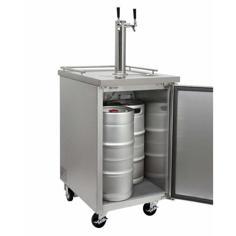 Kegco 24" Wide Kombucha Dual Tap All Stainless Steel Kegerator KOMC1S-2 Kegerators KOMC1S-2 Wine Coolers Empire