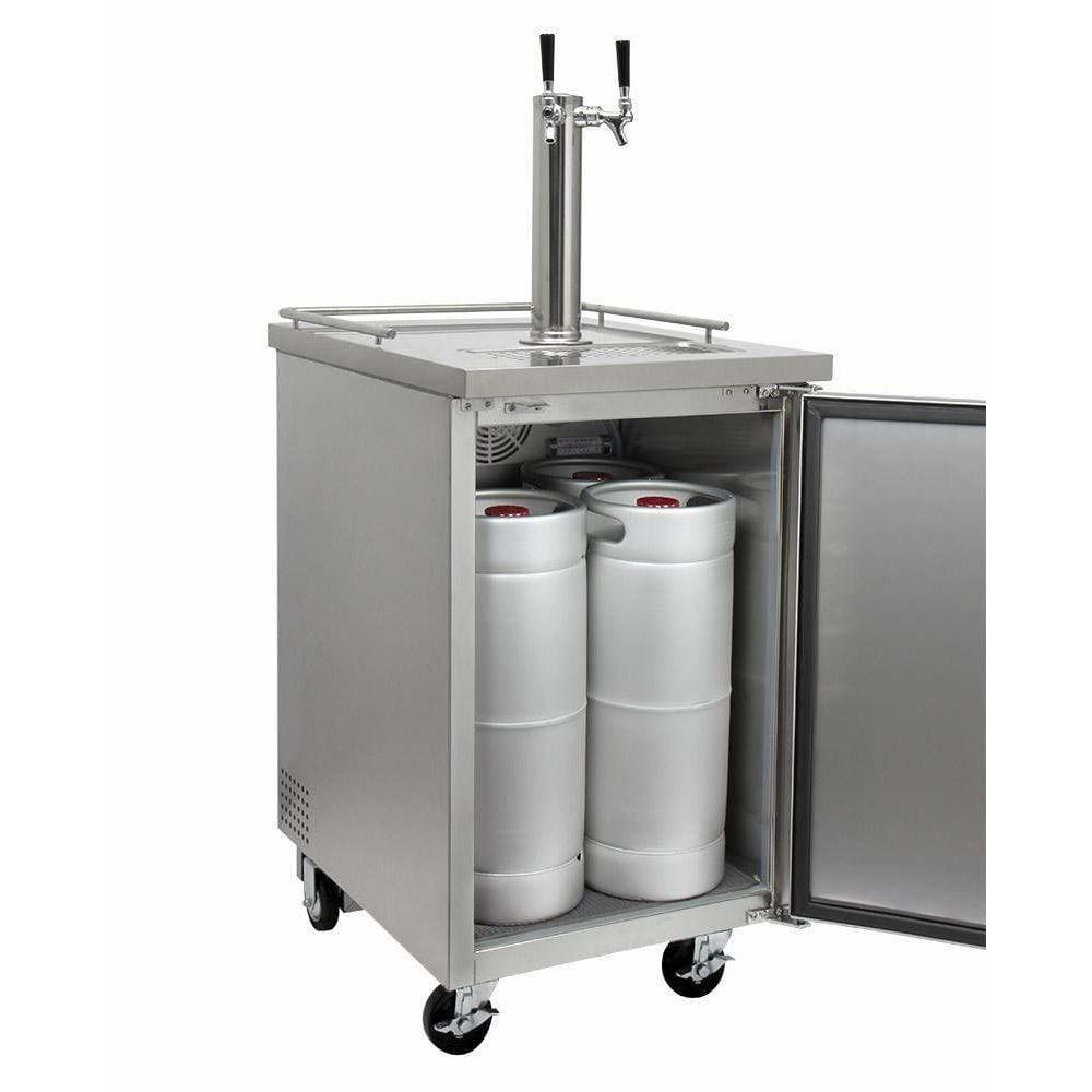 Kegco 24" Wide Kombucha Dual Tap All Stainless Steel Kegerator KOMC1S-2 Kegerators KOMC1S-2 Wine Coolers Empire