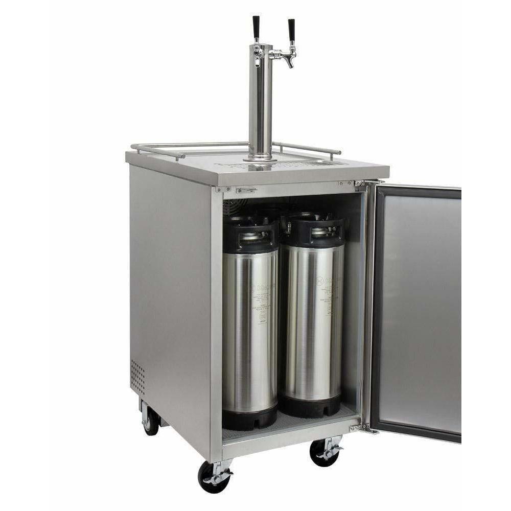 Kegco 24" Wide Kombucha Dual Tap All Stainless Steel Kegerator KOMC1S-2 Kegerators KOMC1S-2 Wine Coolers Empire