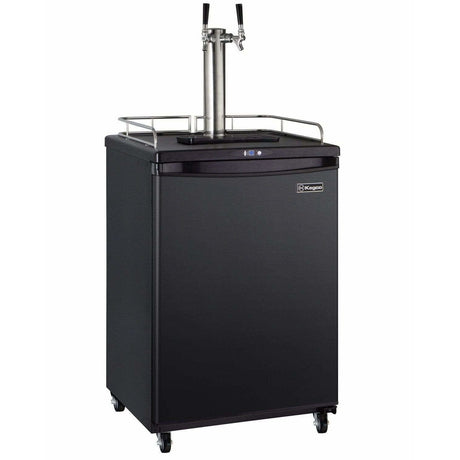 Kegco 24" Wide Kombucha Dual Tap Black Kegerator KOM163B-2 Kegerators KOM163B-2NK Wine Coolers Empire