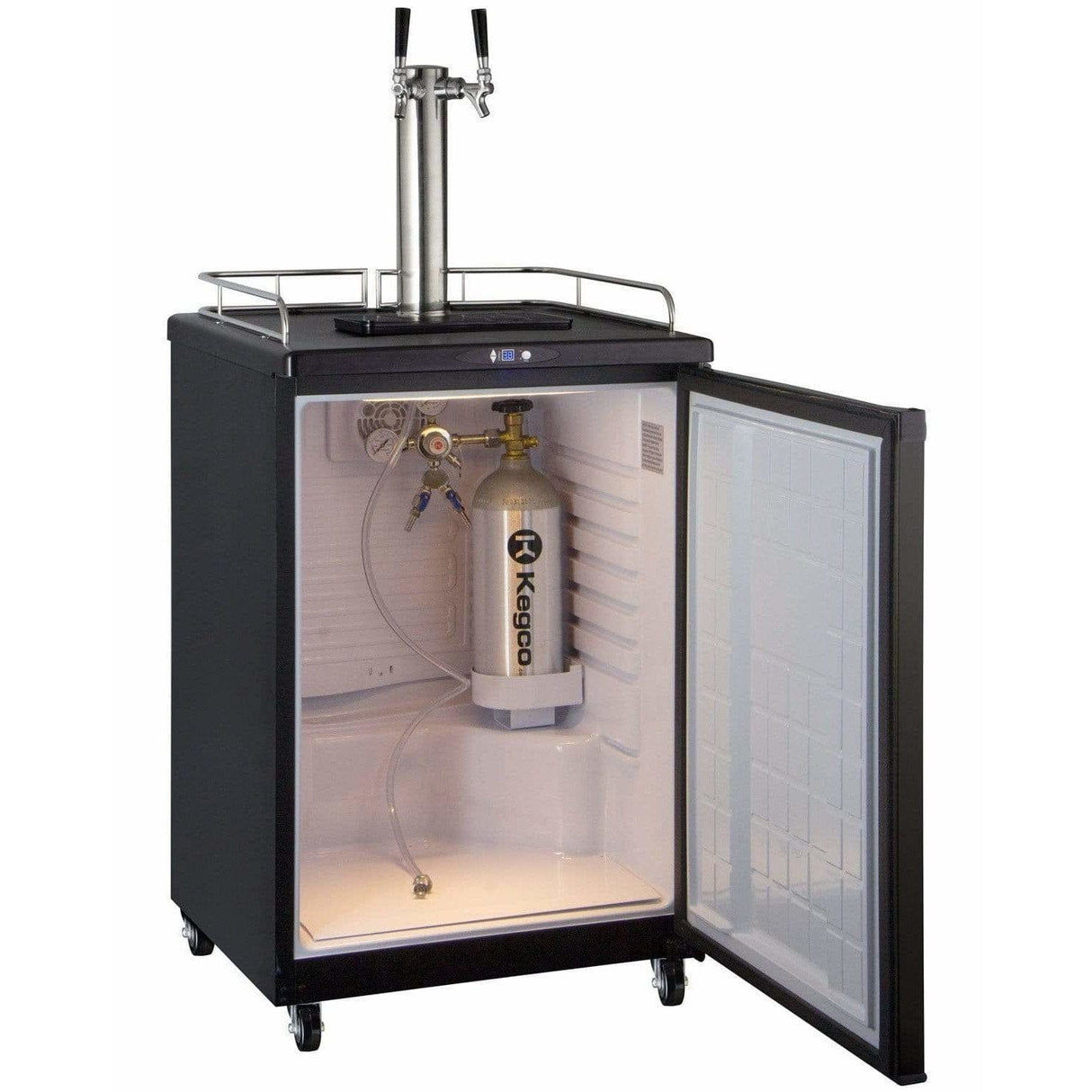 Kegco 24" Wide Kombucha Dual Tap Black Kegerator KOM163B-2 Kegerators KOM163B-2NK Wine Coolers Empire
