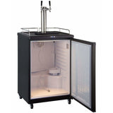 Kegco 24" Wide Kombucha Dual Tap Black Kegerator KOM163B-2 Kegerators KOM163B-2NK Wine Coolers Empire