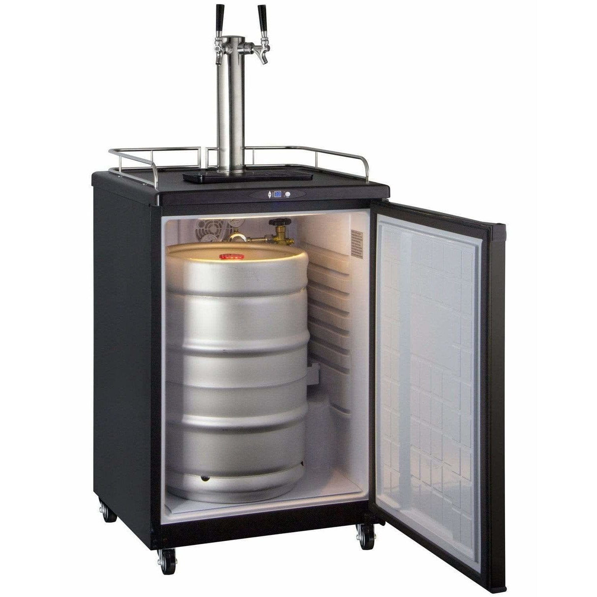 Kegco 24" Wide Kombucha Dual Tap Black Kegerator KOM163B-2 Kegerators KOM163B-2NK Wine Coolers Empire