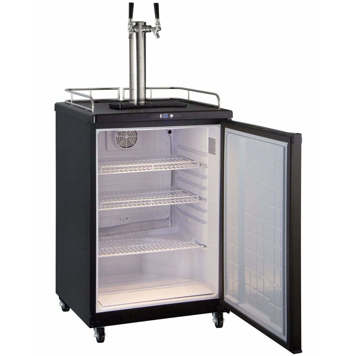 Kegco 24" Wide Kombucha Dual Tap Black Kegerator KOM163B-2 Kegerators KOM163B-2NK Wine Coolers Empire