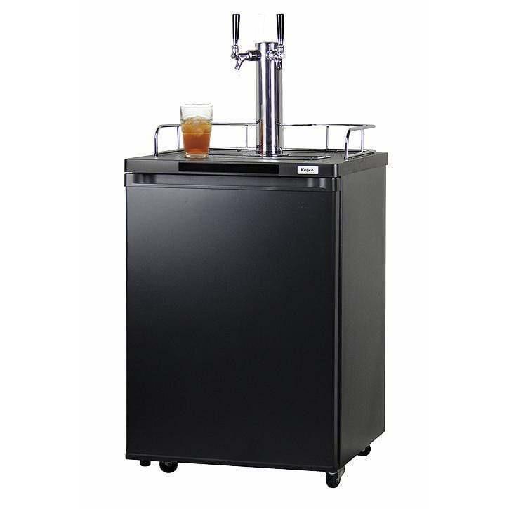 Kegco 24" Wide Kombucha Dual Tap Black Kegerator KOM20B-2 Kegerators KOM20B-2NK Wine Coolers Empire