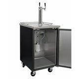 Kegco 24" Wide Kombucha Dual Tap Black Kegerator KOMC1B-2 Kegerators KOMC1B-2 Wine Coolers Empire